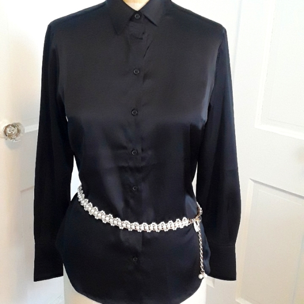 Pearl and Gold Chain Link Belt